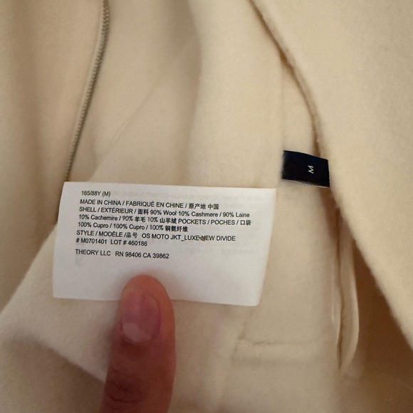 Theory Oversized Wool-Cashmere Moto Jacket - Picture 5 of 5